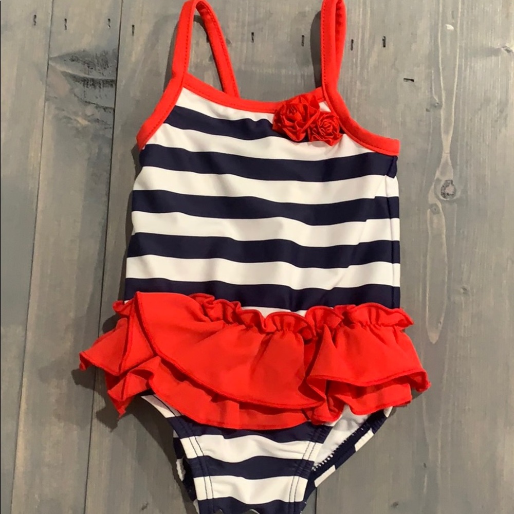 Carter’s red, white, blue striped swimsuit